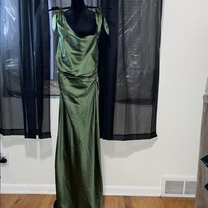 Petal & Pup Emerald Satin Maxi Dress